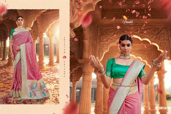 Pankh Platinum Silk Wedding Wear Heavy Saree Collection